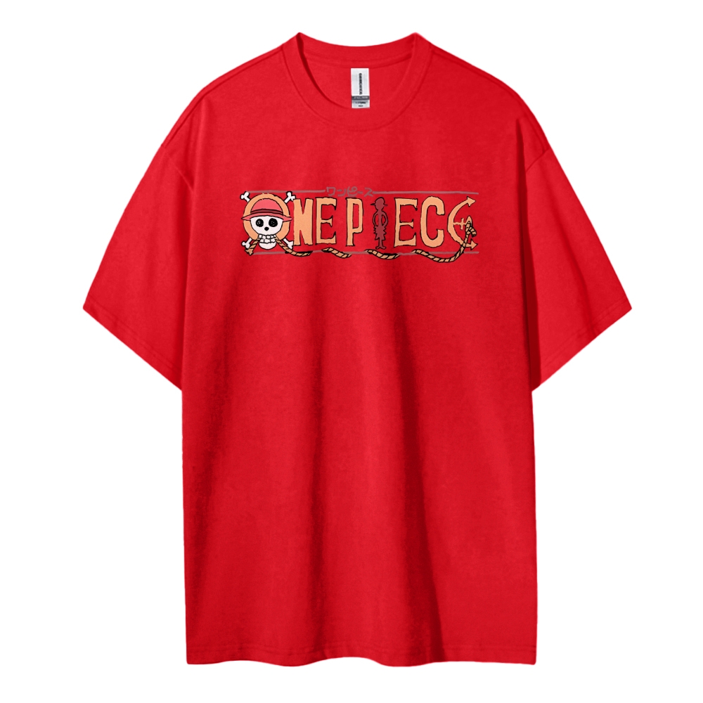One Piece Cotton Unisex Round Neck Anime T-Shirt