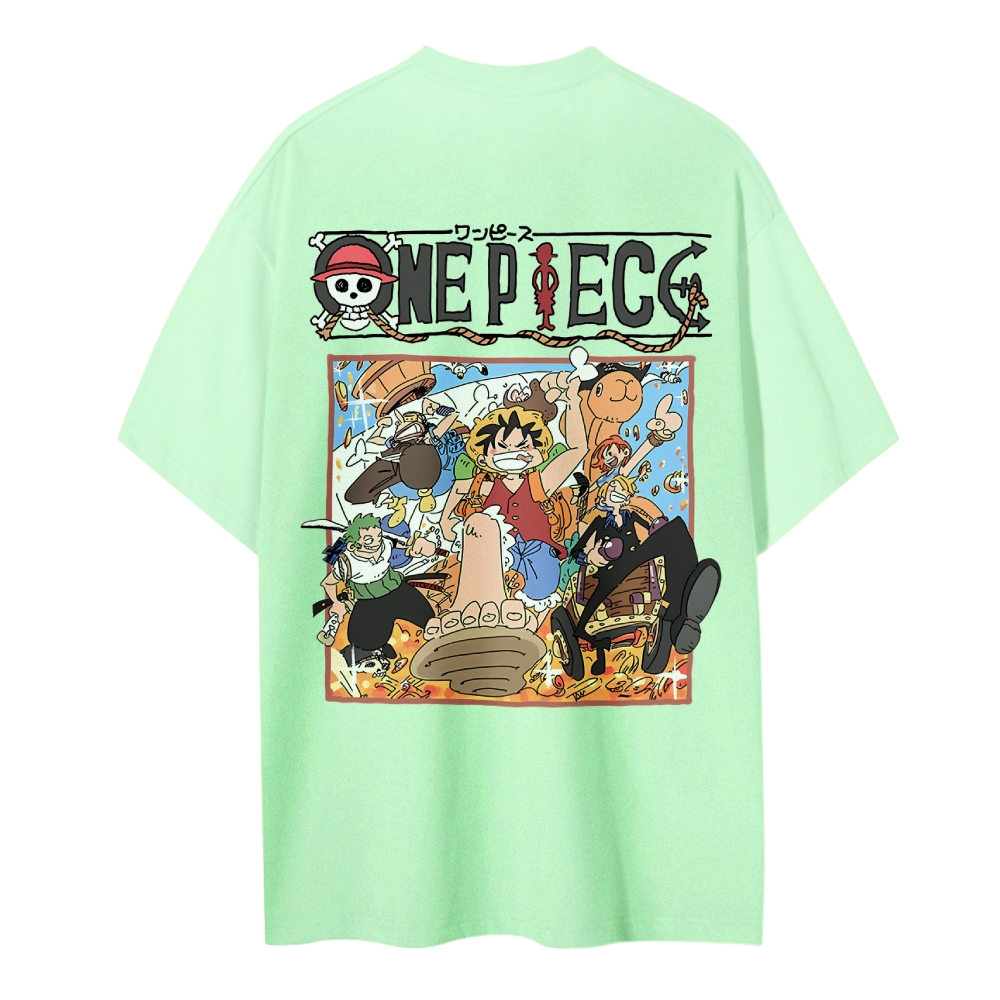 One Piece Cotton Unisex Round Neck Anime T-Shirt