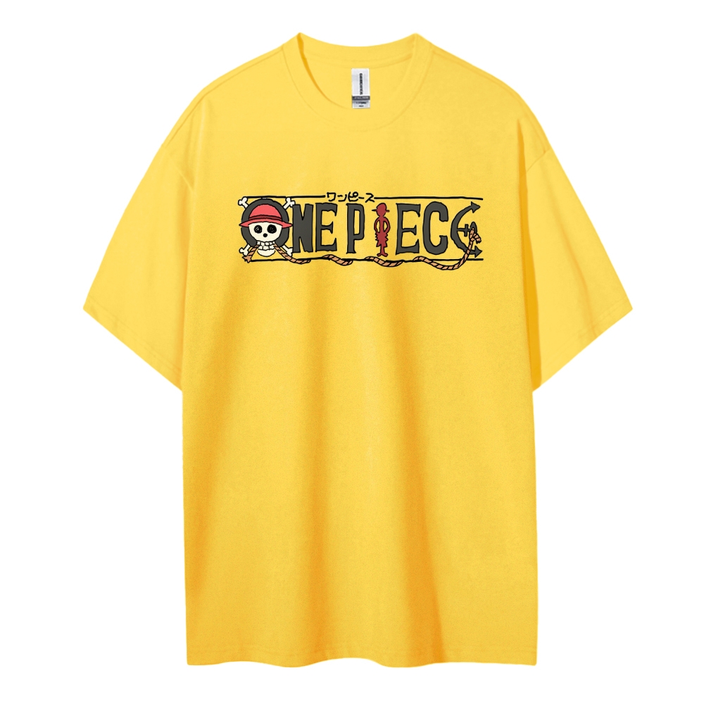 One Piece Cotton Unisex Round Neck Anime T-Shirt