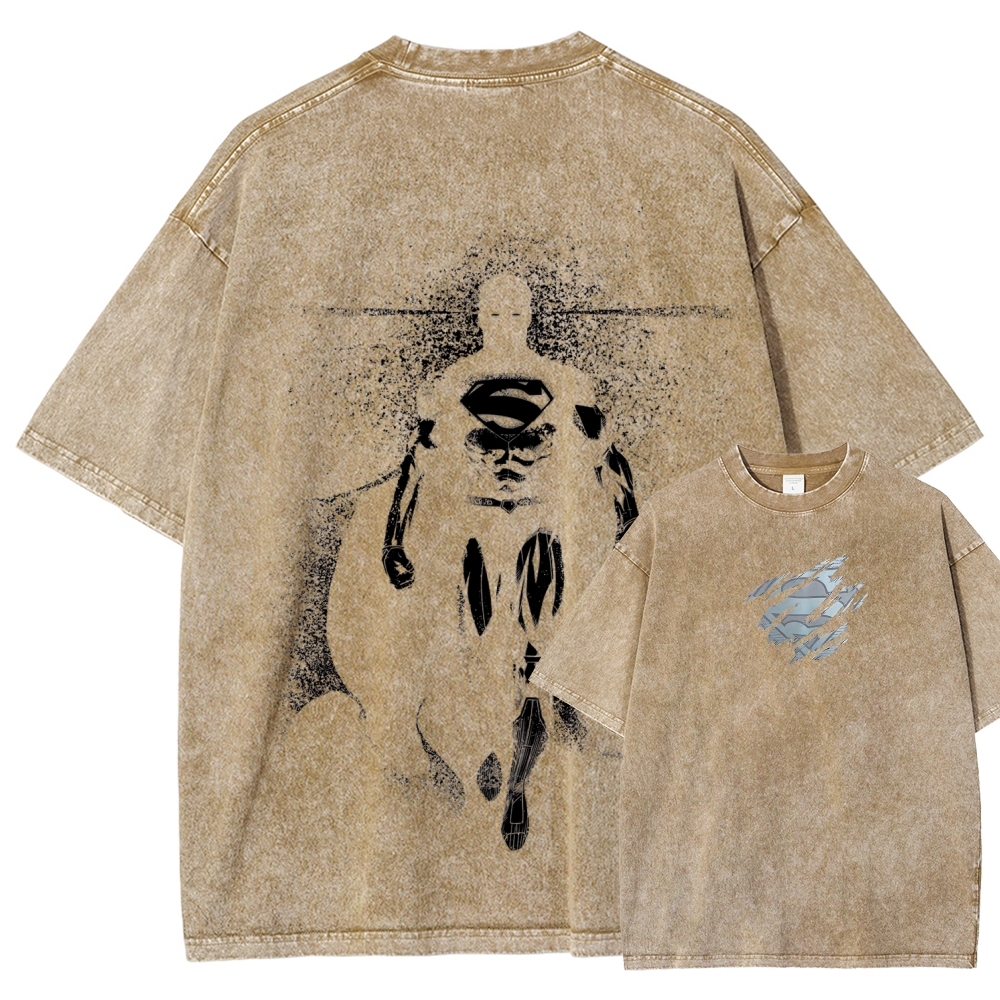 Unisex Fit Washed T-Shirt Superman