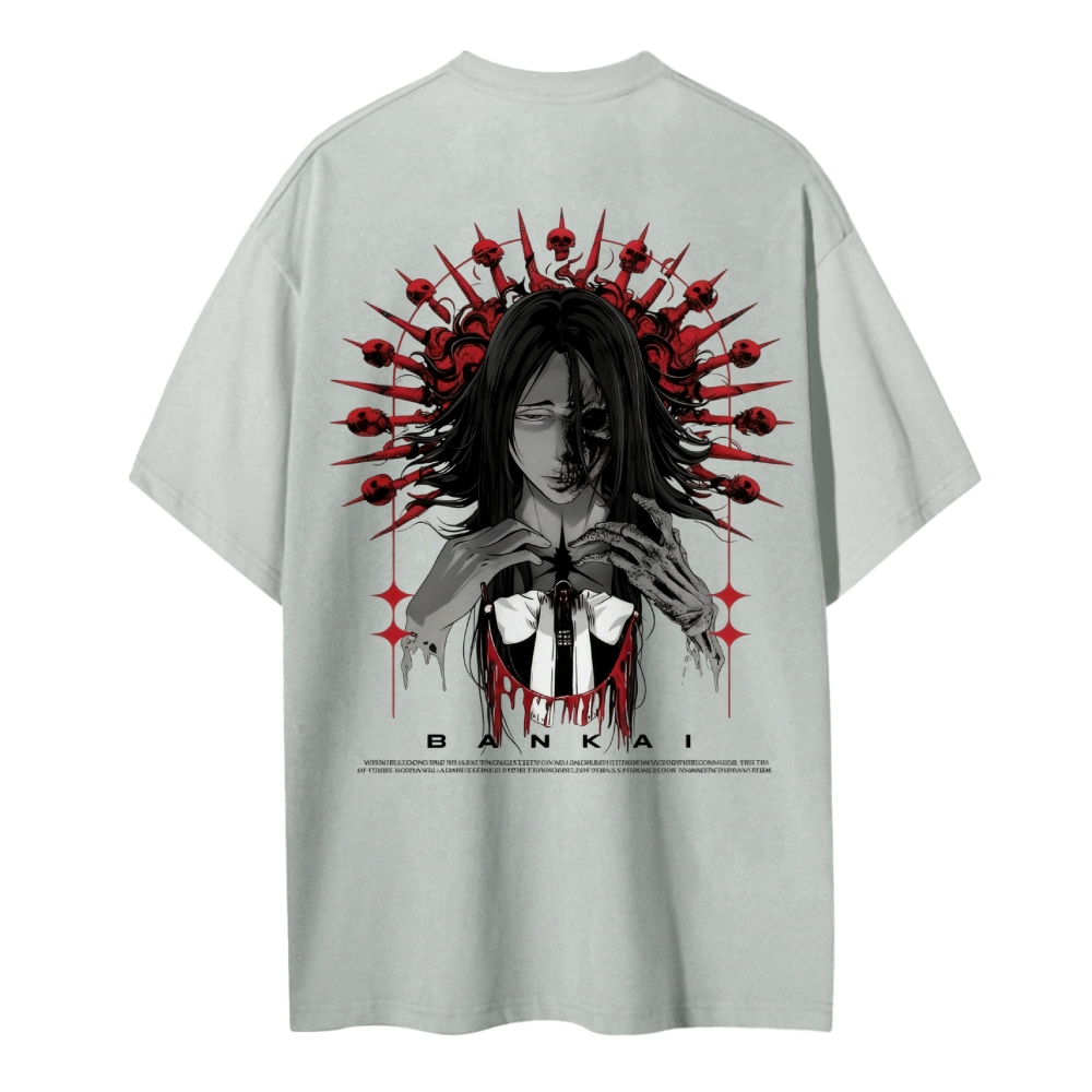 Cotton Unisex Round Neck Anime T-Shirt