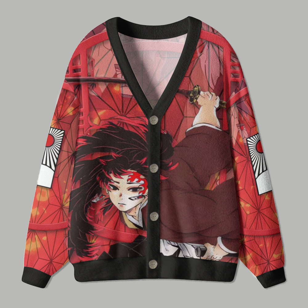 Demon Slayer anime knitwear cardigan