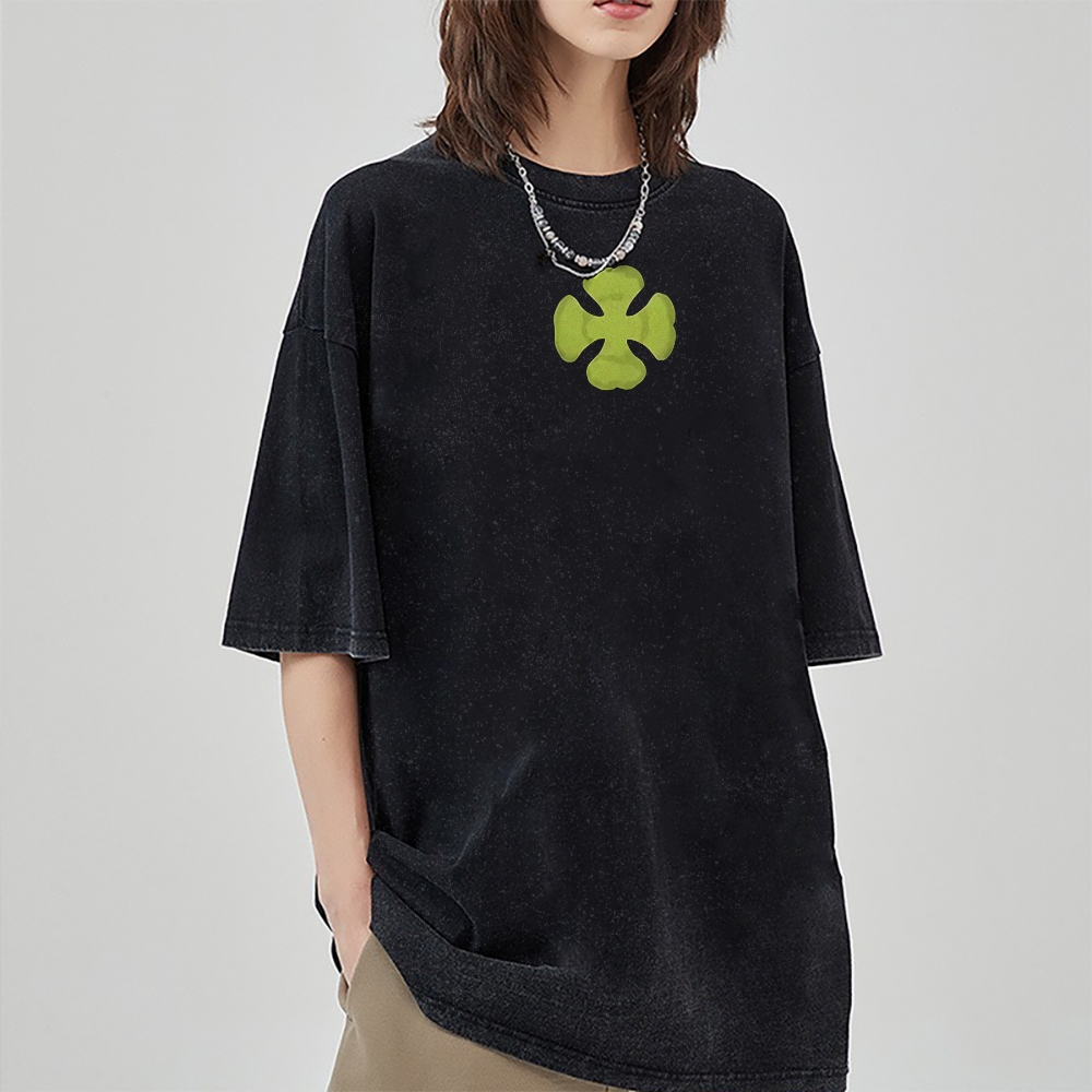 Vintage Oversized T-Shirt Black clover
