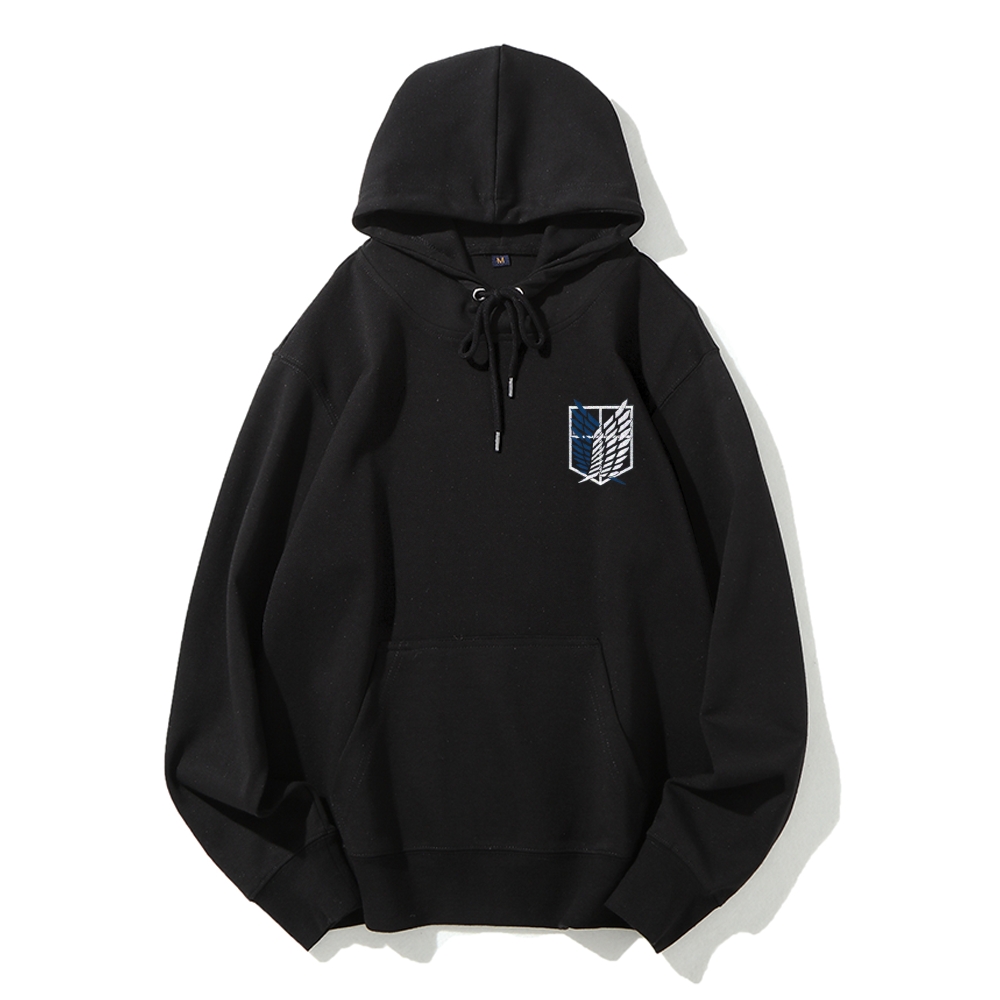 Unisex Casual Solid Color Embroidery Hoodie Attack on Titan