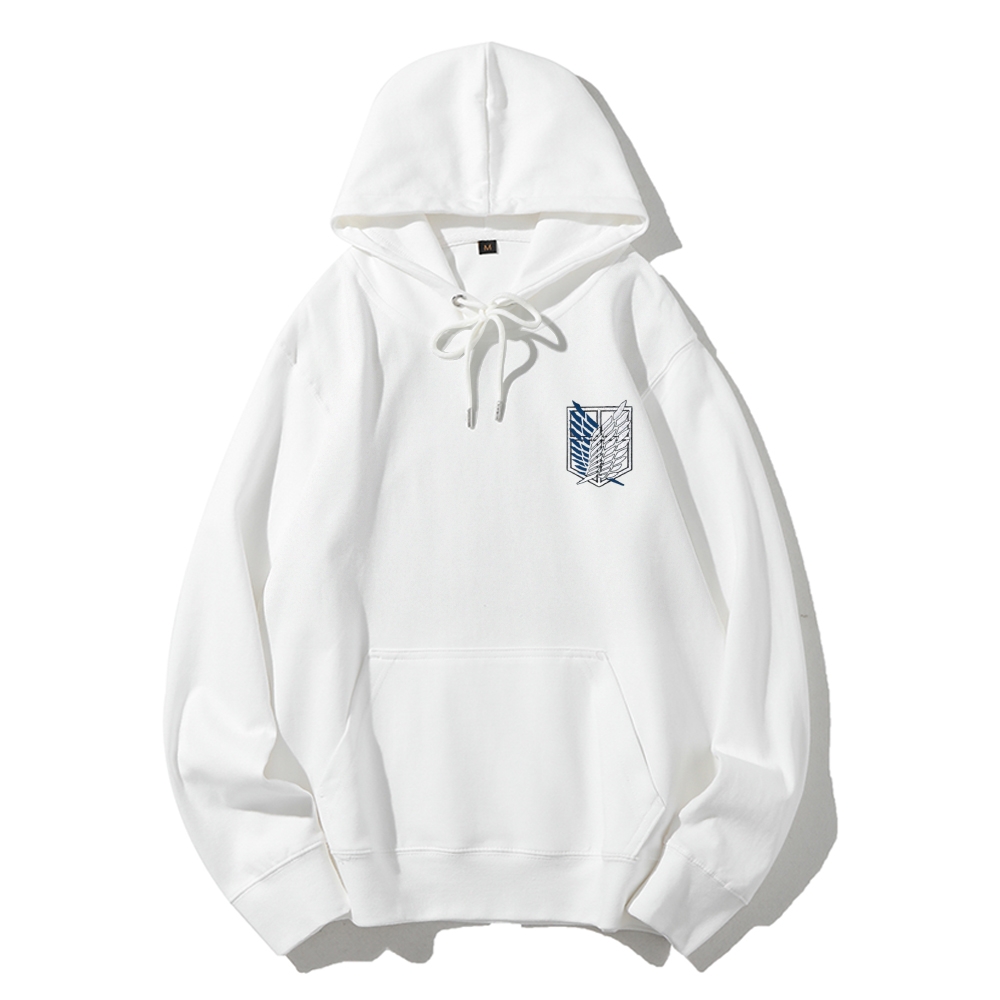 Unisex Casual Solid Color Embroidery Hoodie Attack on Titan