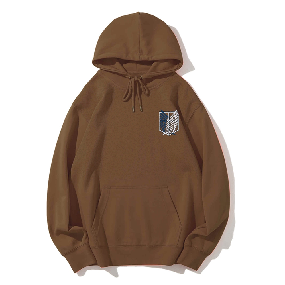 Unisex Casual Solid Color Embroidery Hoodie Attack on Titan