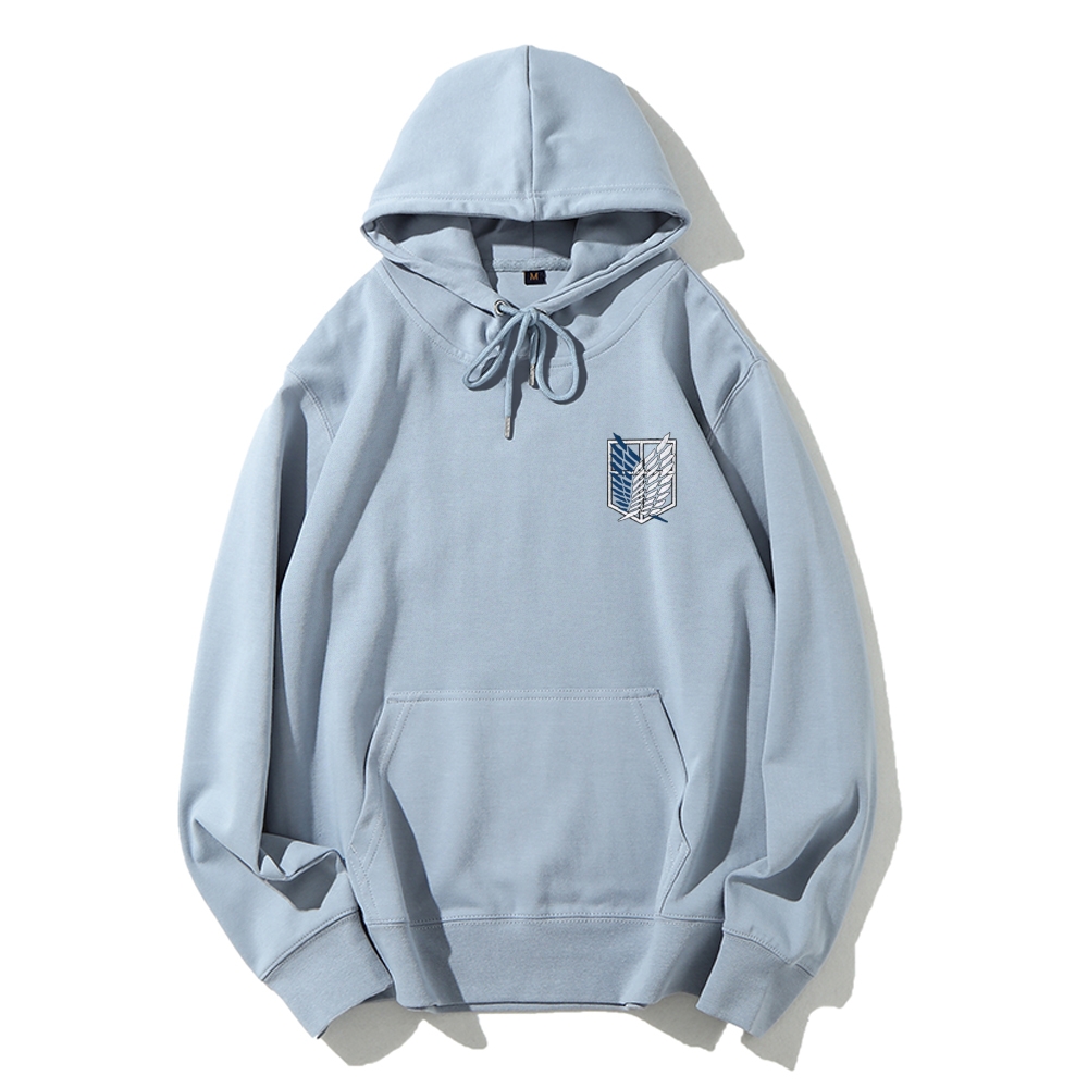 Unisex Casual Solid Color Embroidery Hoodie Attack on Titan