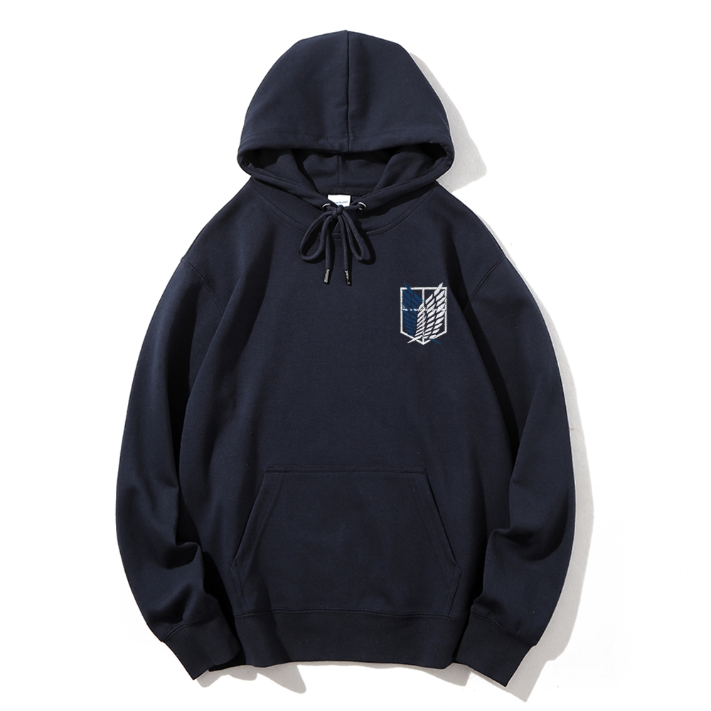 Unisex Casual Solid Color Embroidery Hoodie Attack on Titan