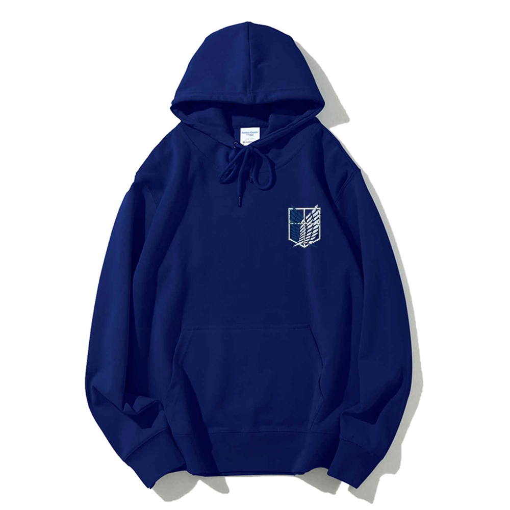 Unisex Casual Solid Color Embroidery Hoodie Attack on Titan