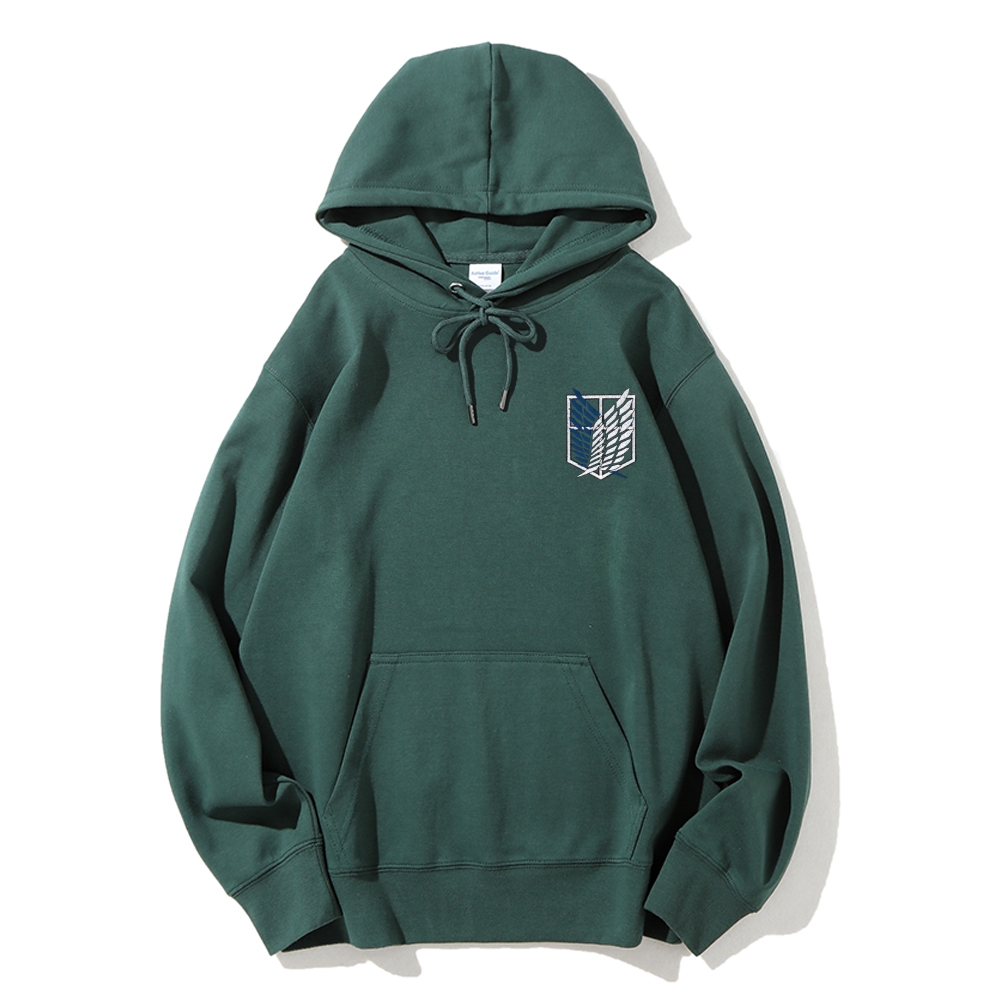 Unisex Casual Solid Color Embroidery Hoodie Attack on Titan