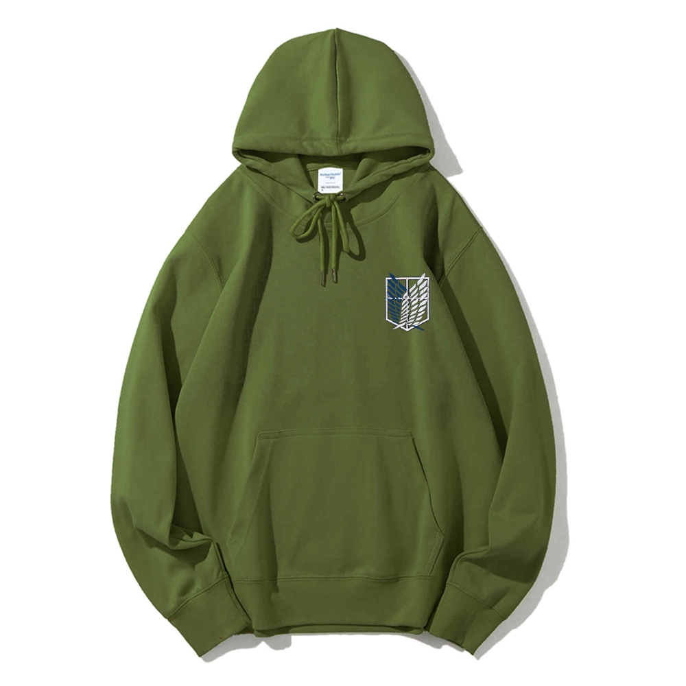 Unisex Casual Solid Color Embroidery Hoodie Attack on Titan