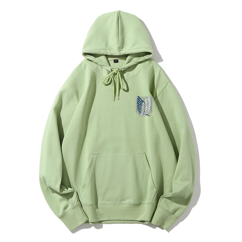 Unisex Casual Solid Color Embroidery Hoodie Attack on Titan