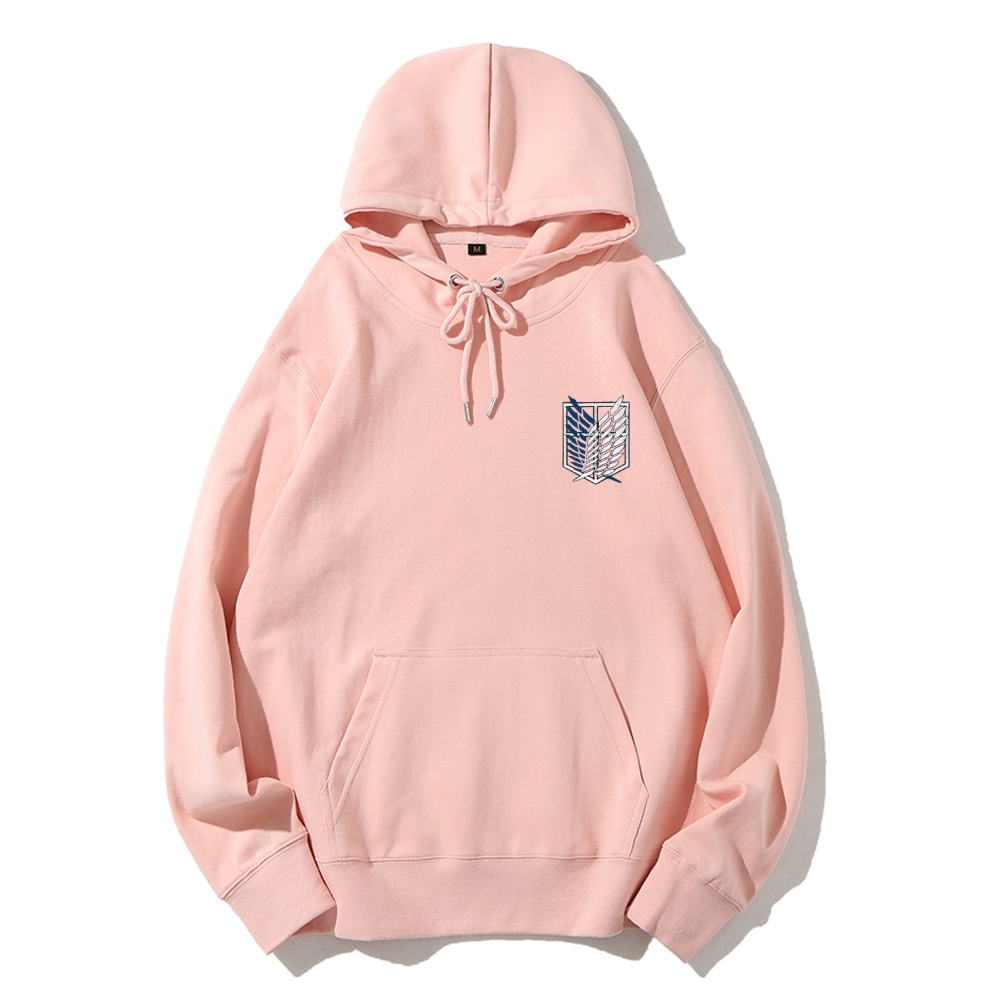 Unisex Casual Solid Color Embroidery Hoodie Attack on Titan