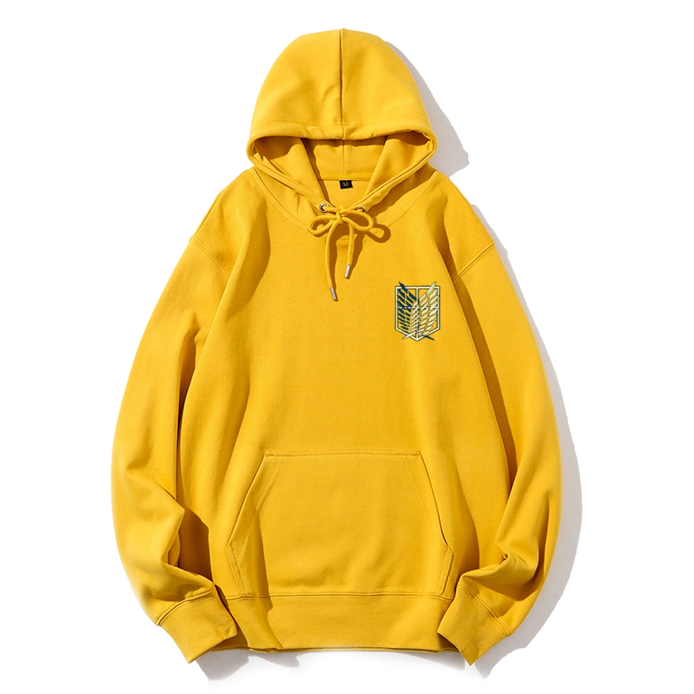 Unisex Casual Solid Color Embroidery Hoodie Attack on Titan