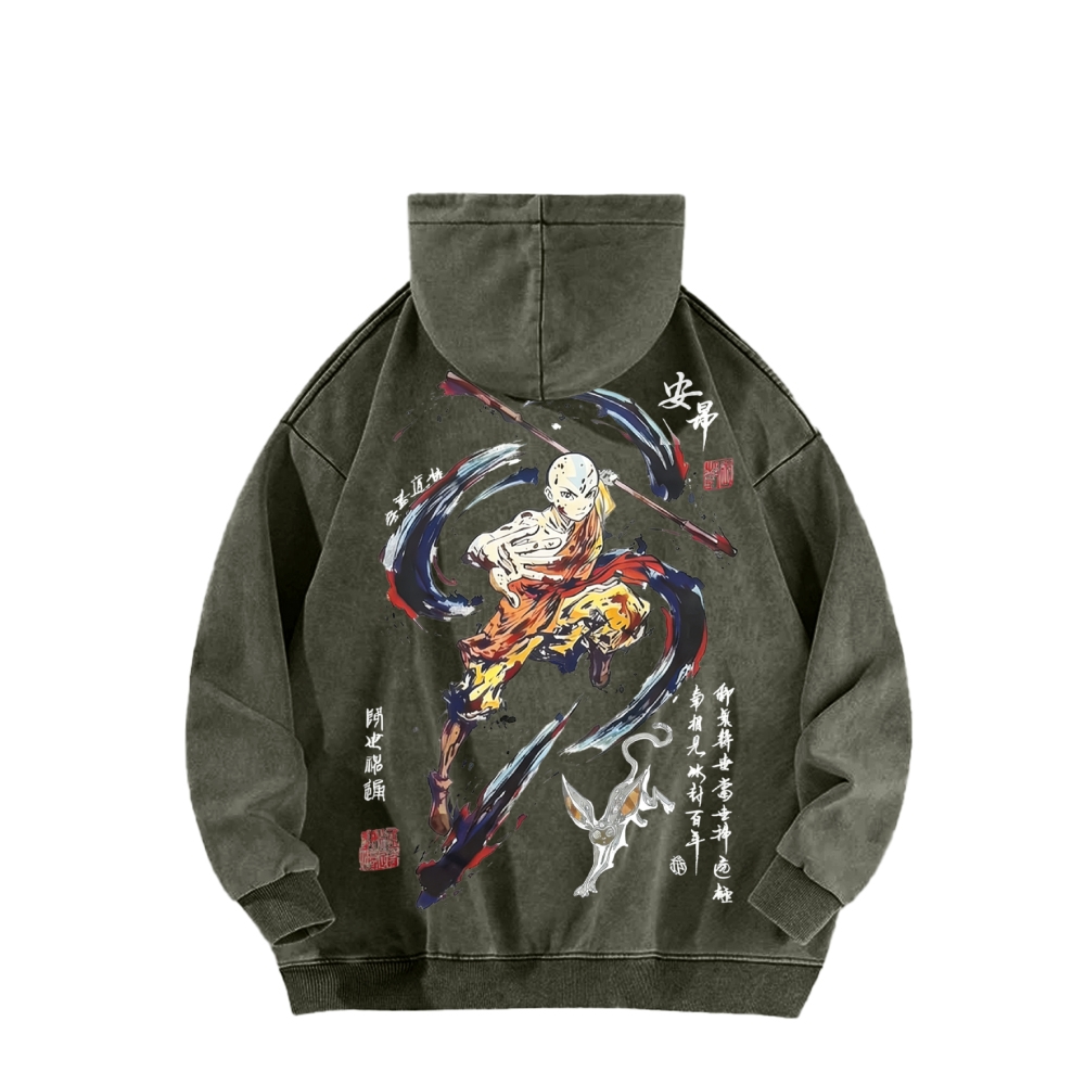 Avatar: The Last Airbender Washed Unisex Anime Hoodie