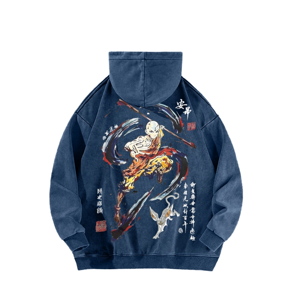 Avatar: The Last Airbender Washed Unisex Anime Hoodie