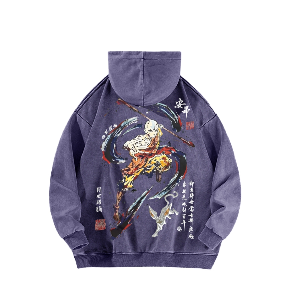 Avatar: The Last Airbender Washed Unisex Anime Hoodie