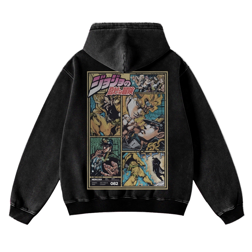 Jojo Bizzare Adventure washed unisex anime hoodie