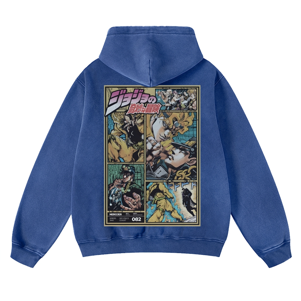 Jojo Bizzare Adventure washed unisex anime hoodie