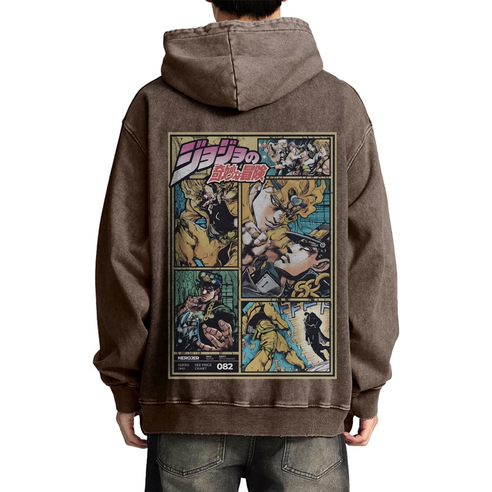 Jojo Bizzare Adventure washed unisex anime hoodie