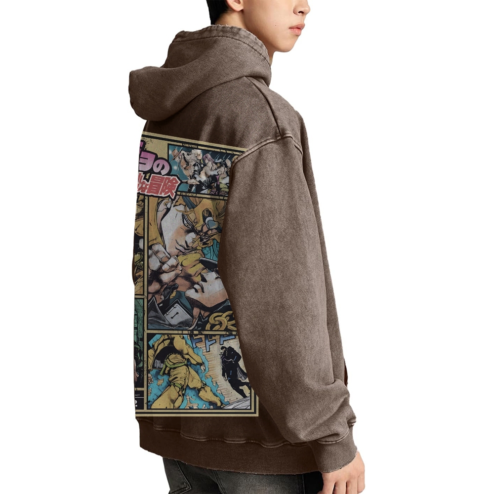 Jojo Bizzare Adventure washed unisex anime hoodie