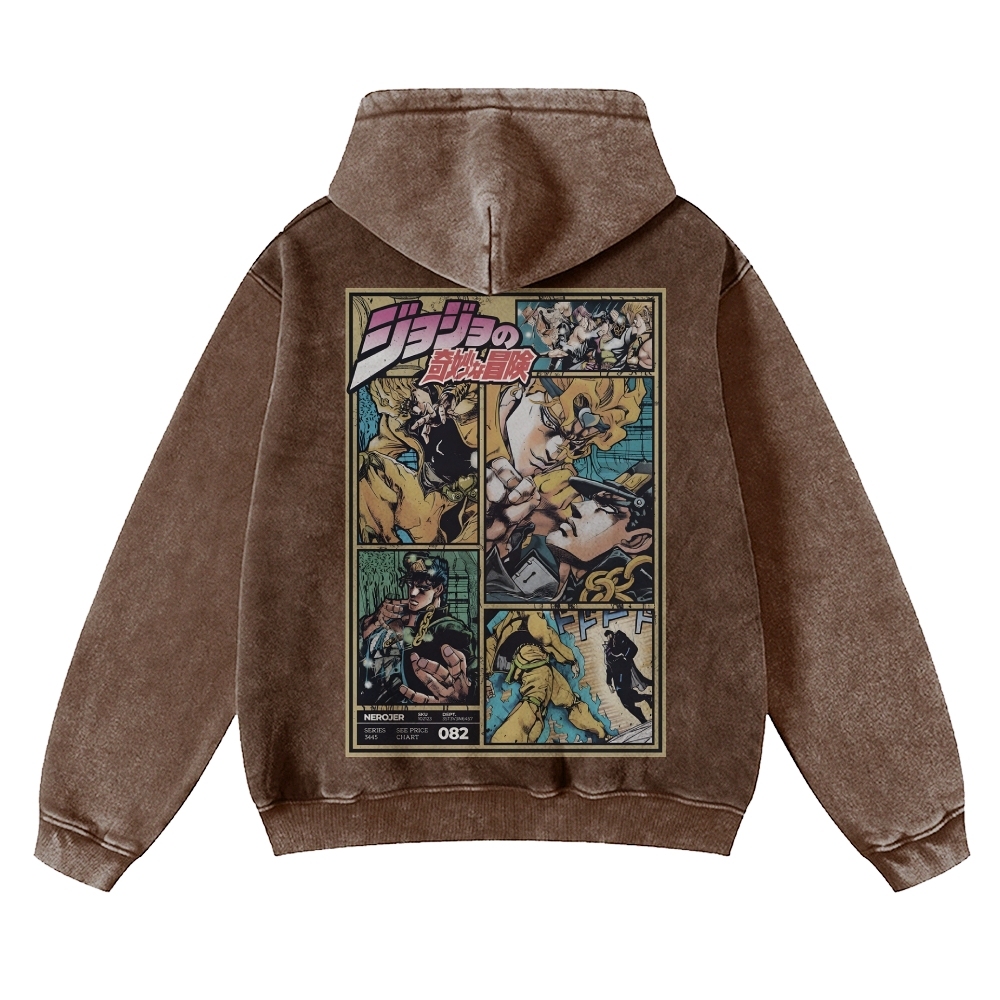 Jojo Bizzare Adventure washed unisex anime hoodie
