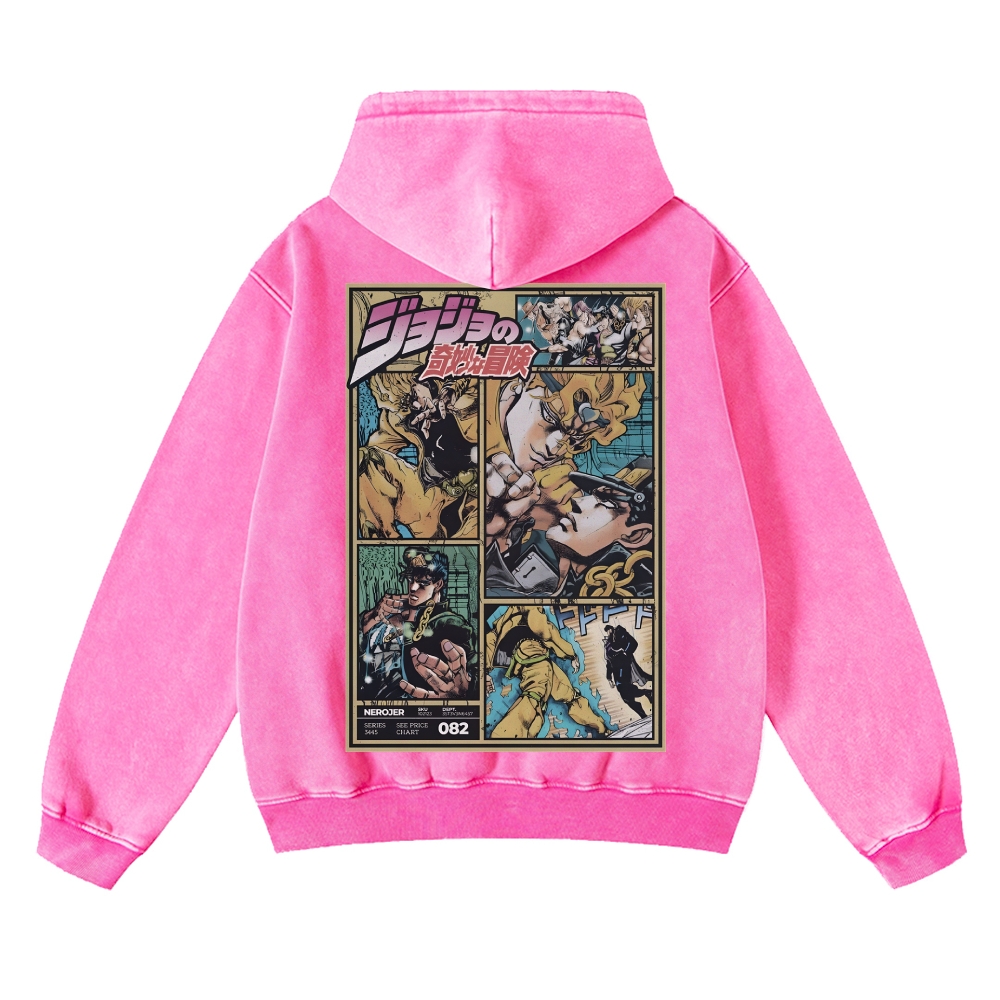 Jojo Bizzare Adventure washed unisex anime hoodie