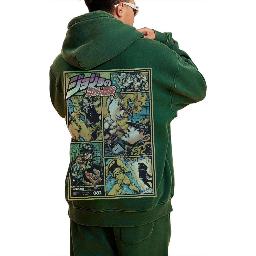 Jojo Bizzare Adventure washed unisex anime hoodie