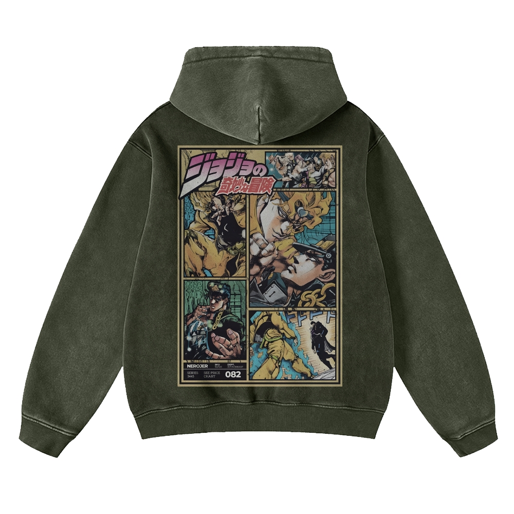 Jojo Bizzare Adventure washed unisex anime hoodie