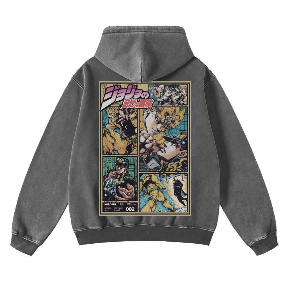 Jojo Bizzare Adventure washed unisex anime hoodie
