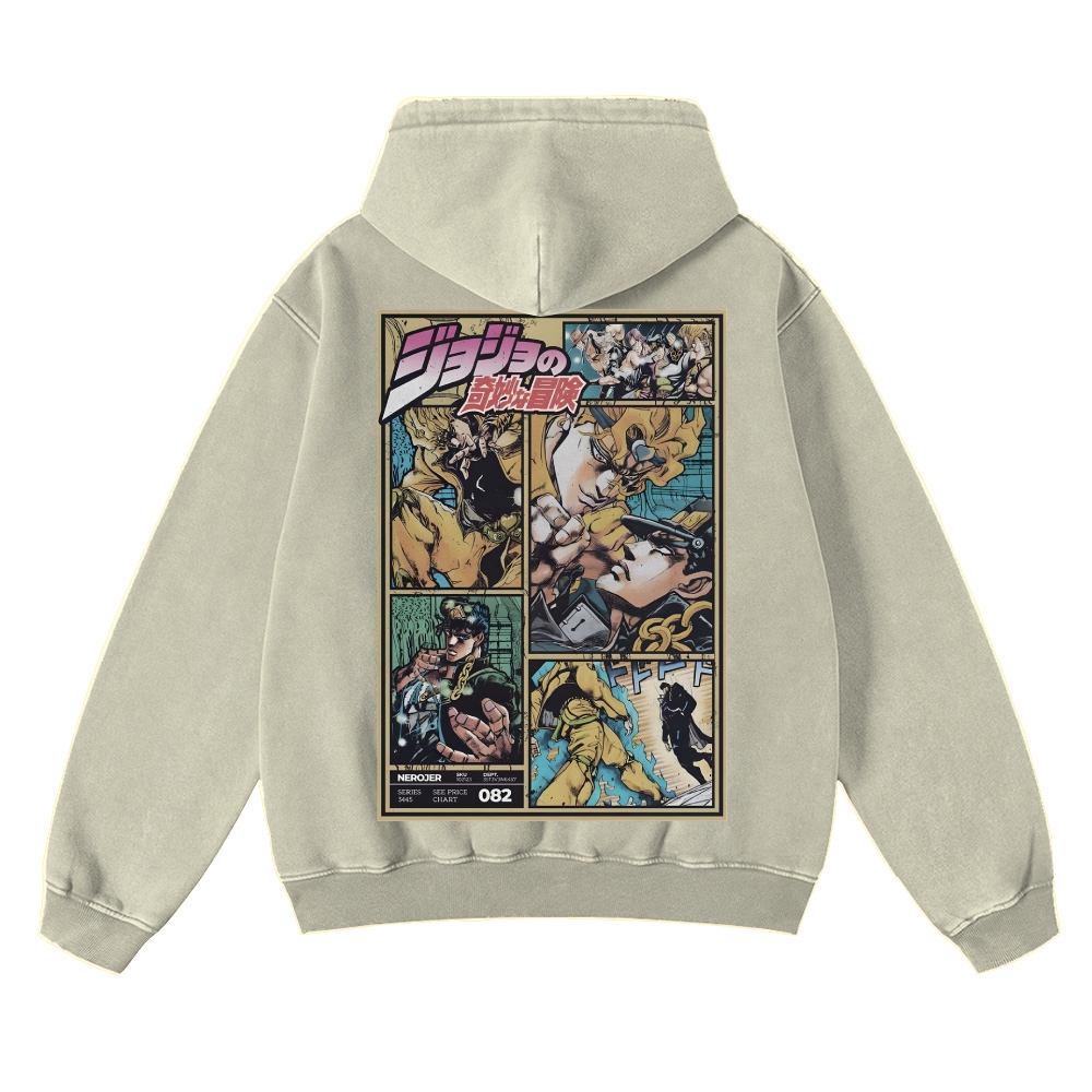 Jojo Bizzare Adventure washed unisex anime hoodie