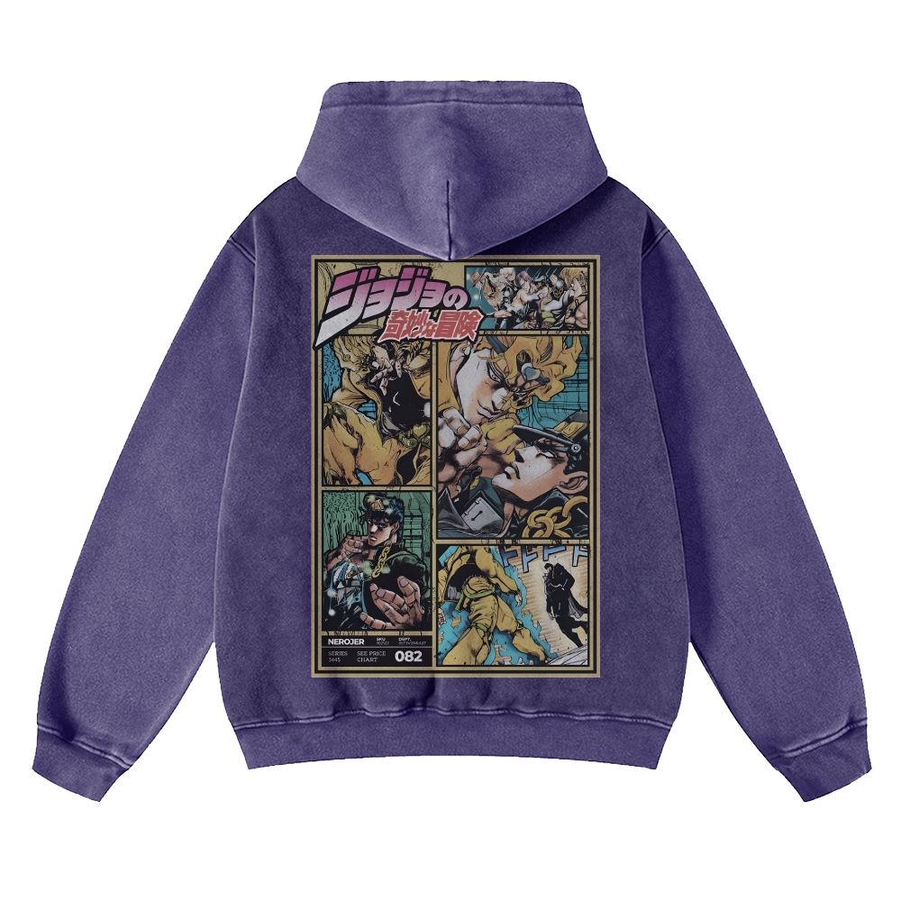 Jojo Bizzare Adventure washed unisex anime hoodie