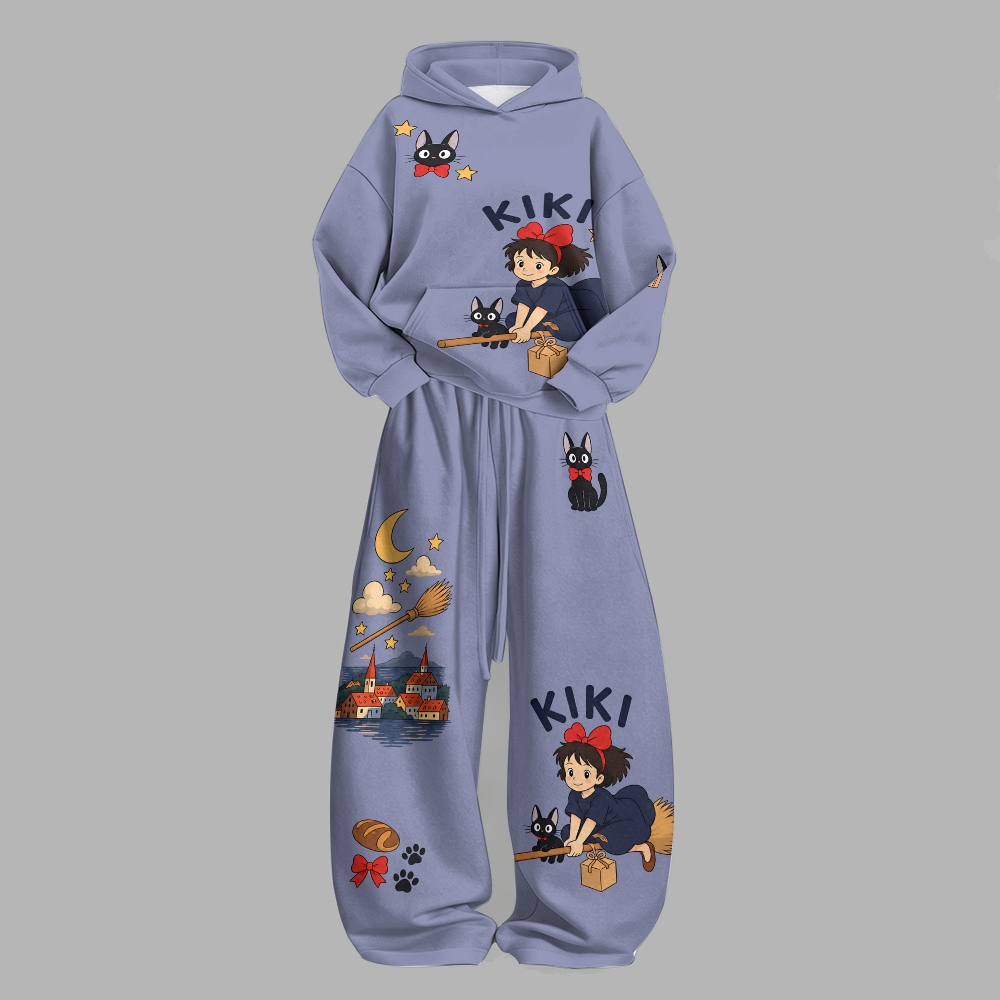 Kiki's Delivery Service-Vintage Plush Hoodie set