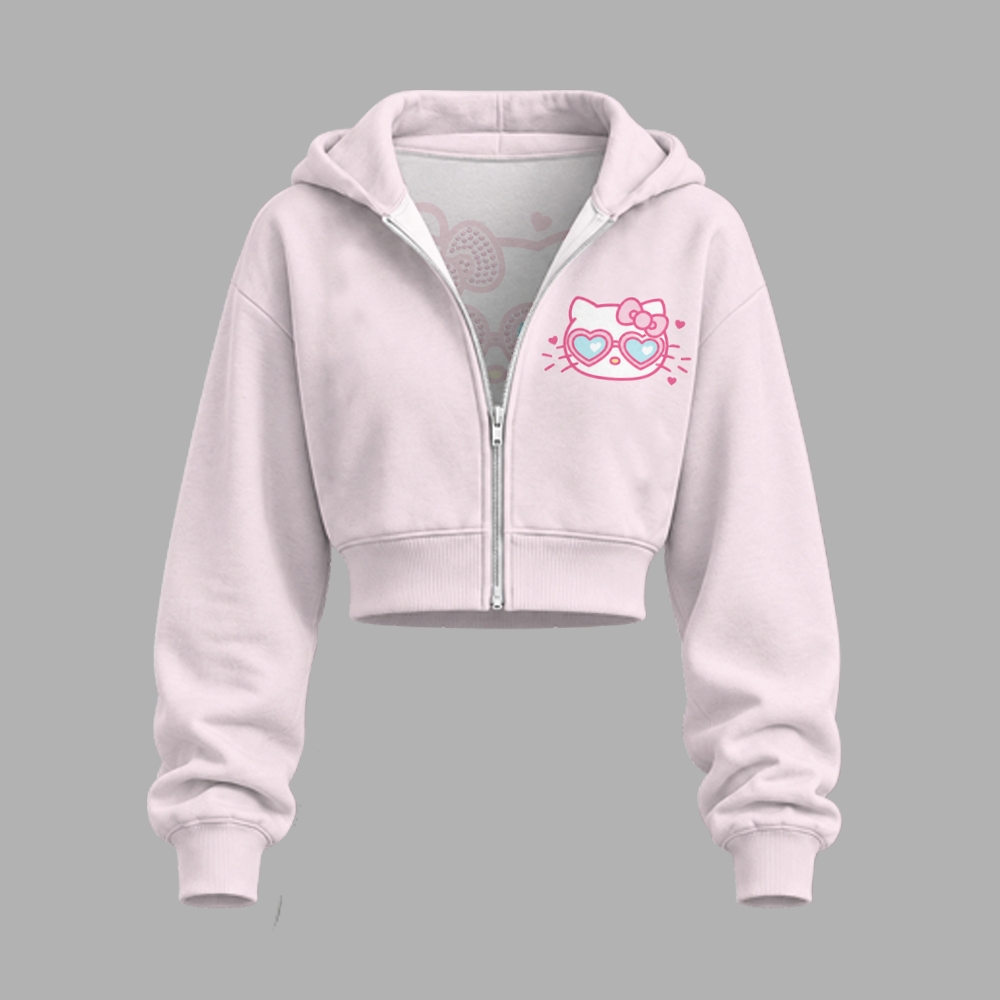 HelloKitty-Short zip-up sweatshirt set