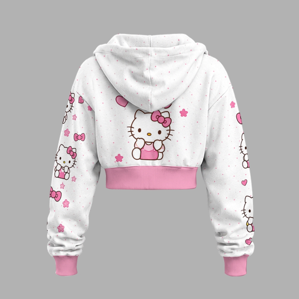 HelloKitty-Short zip-up sweatshirt set