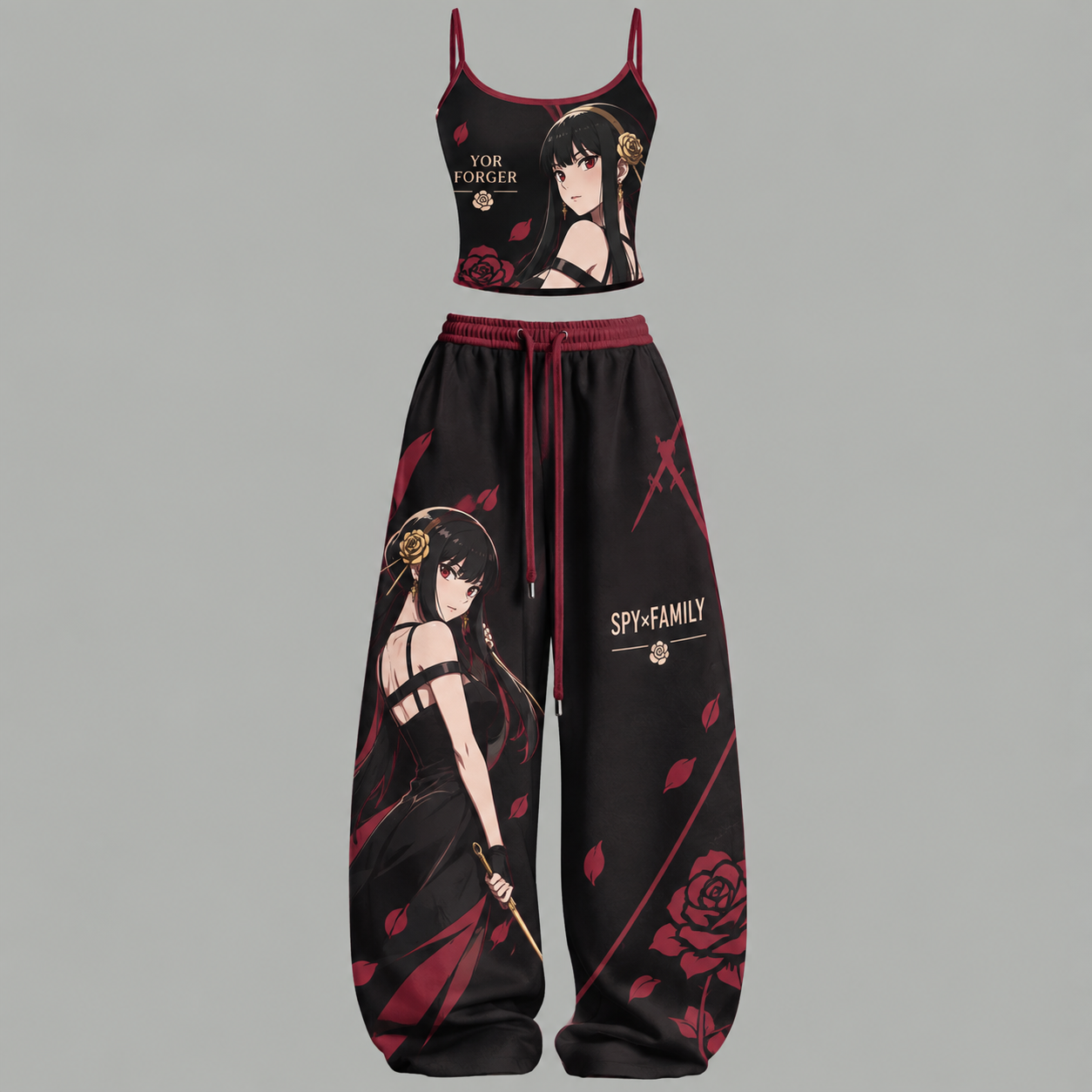 Spy x Family Women's Top and Elastic-Waist Pants Two-Piece Set
