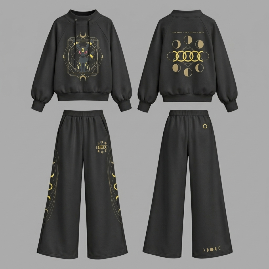 Pokémon-Umbreon hoodie and shorts set