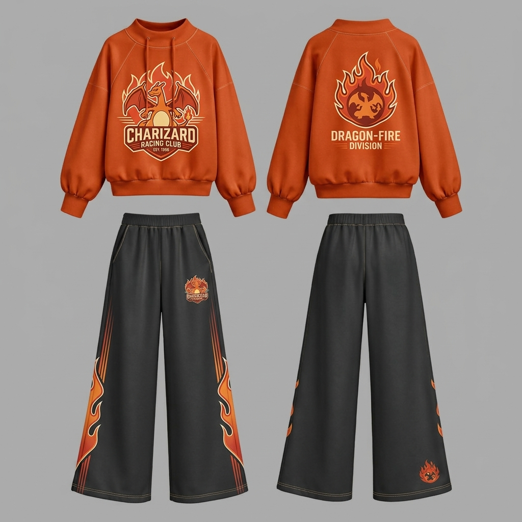 Pokémon-Charizard hoodie and shorts set