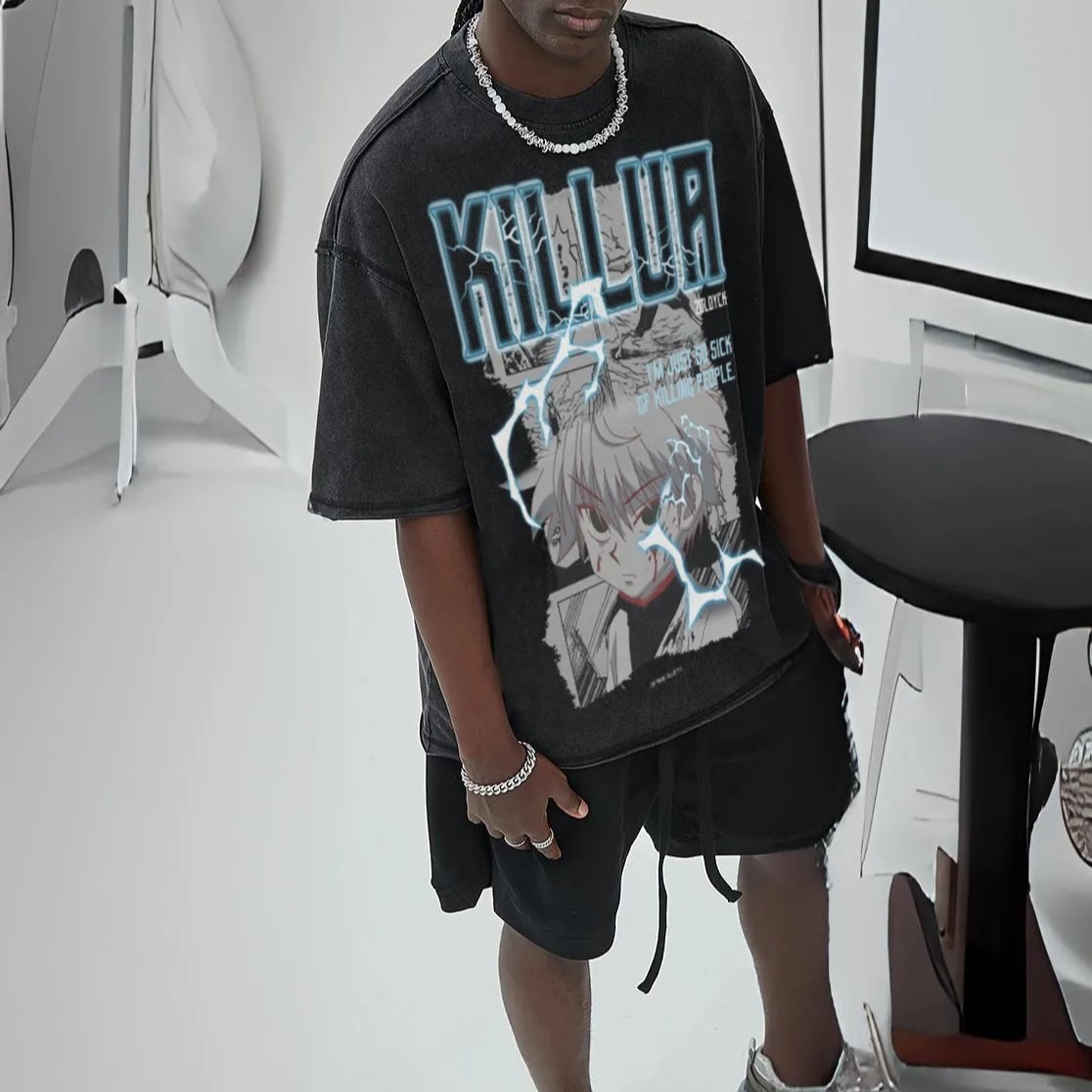 Killua Vintage Oversized T-Shirt | Hunter X Hunter