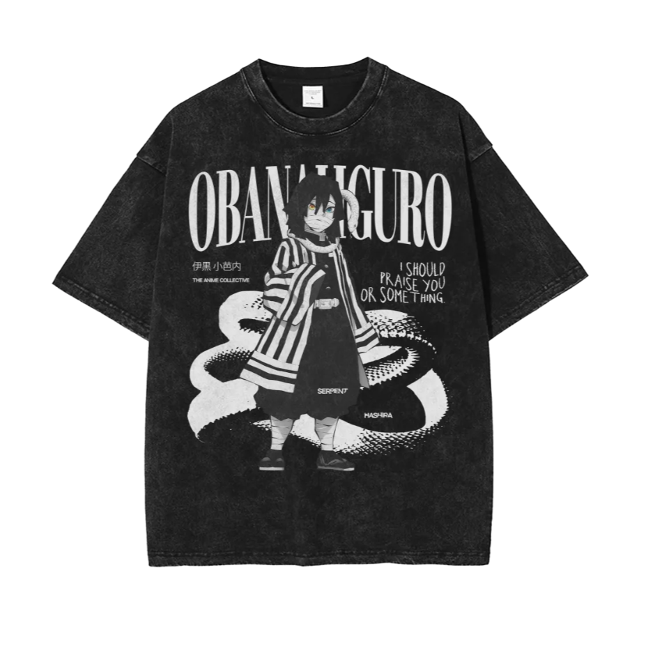 Obanai Iguro Vintage Oversized T-Shirt | Demon Slayer