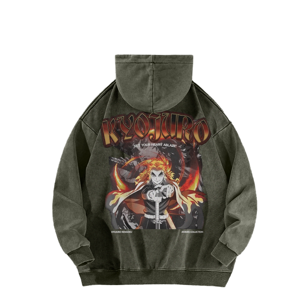 Kyojuro Rengoku Vintage Hoodie | Demon Slayer