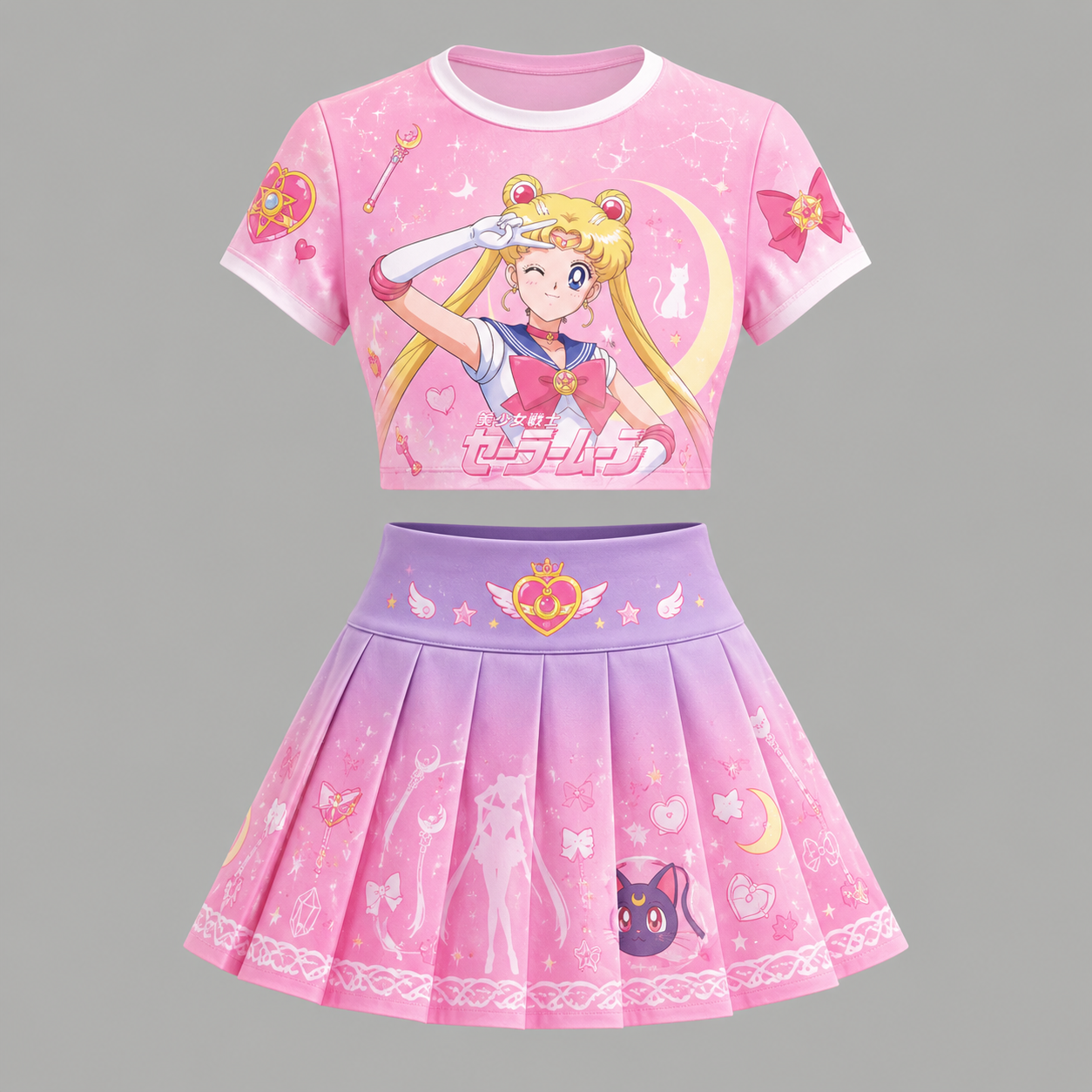 Sailor Moon Two Piece Skirt Set For Women