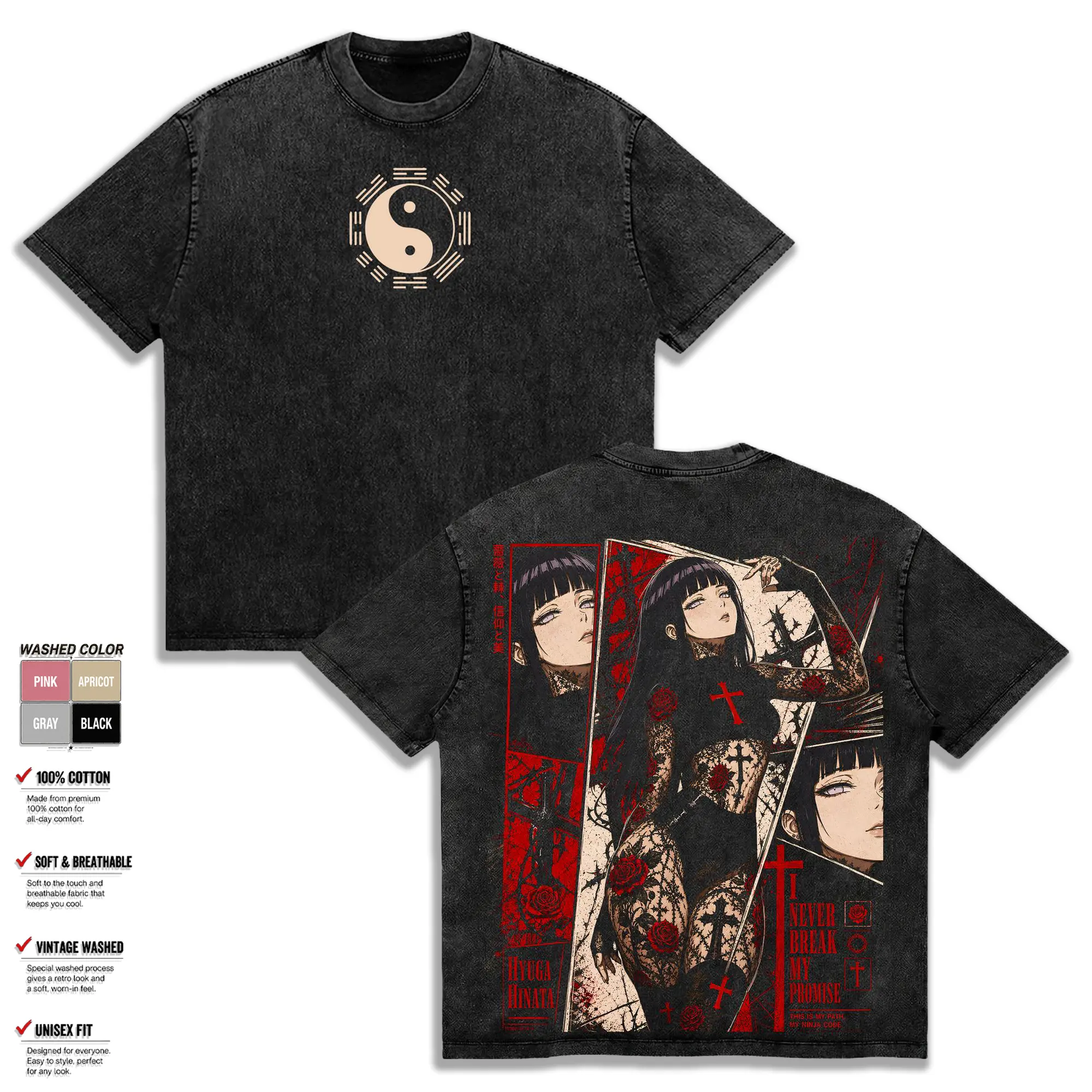 Hinata Hyuga Shirt, Naruto Shippuden Tee, Anime Graphic Tshirt