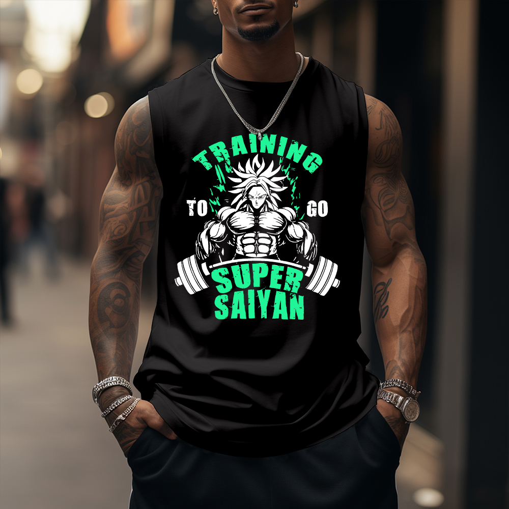 Men's Dragon Ball Anime Print Gym Tank Top