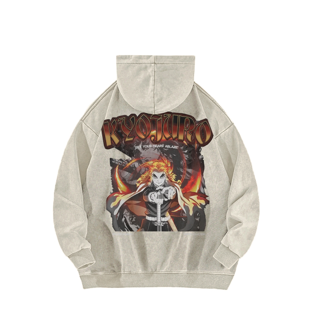Kyojuro Rengoku Vintage Hoodie | Demon Slayer