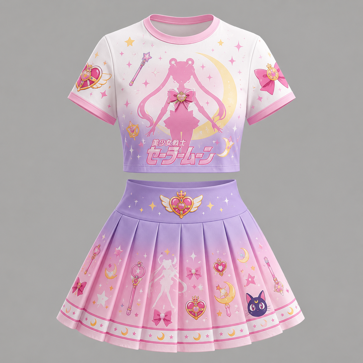 Sailor Moon Two Piece Skirt Set For Women