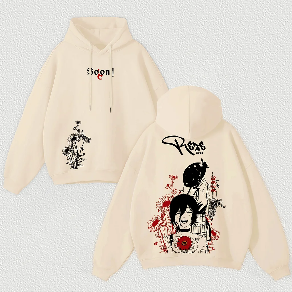 Reze Chainsaw Man Printed Fleece-lined Unisex Hoodie