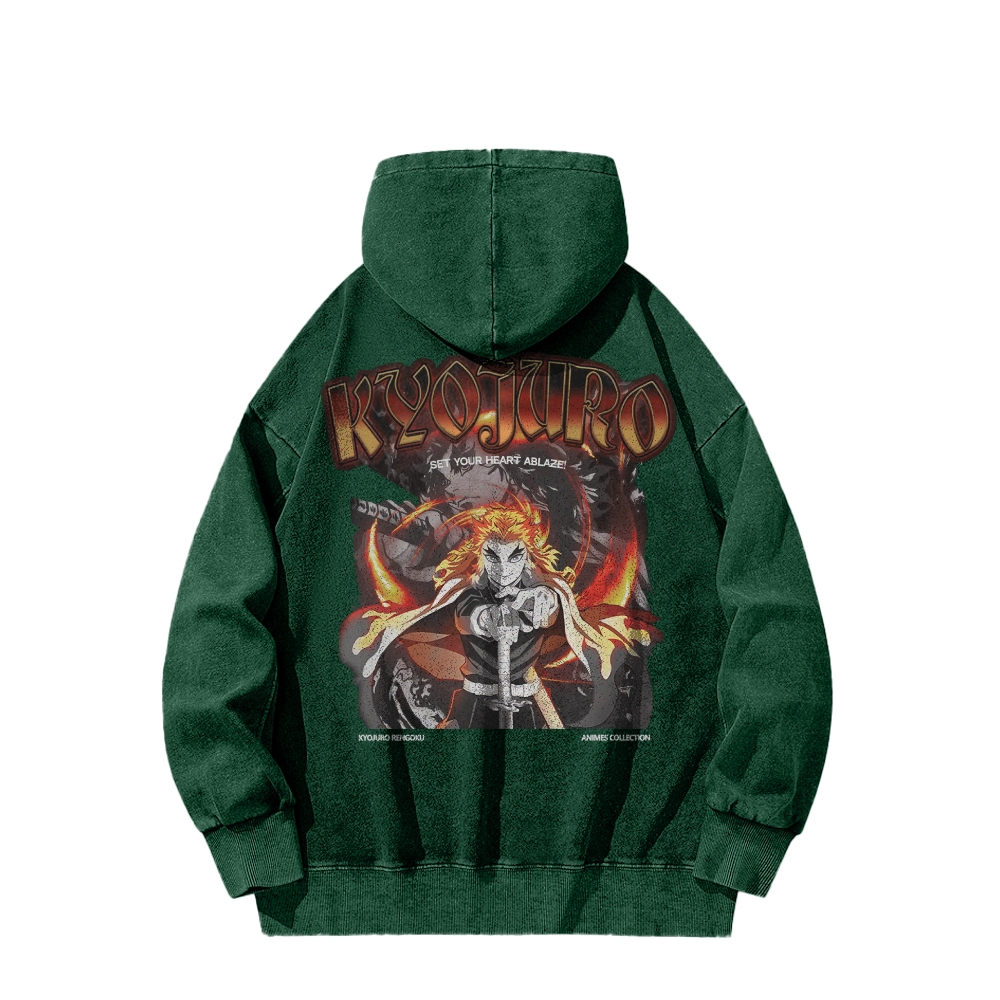 Kyojuro Rengoku Vintage Hoodie | Demon Slayer