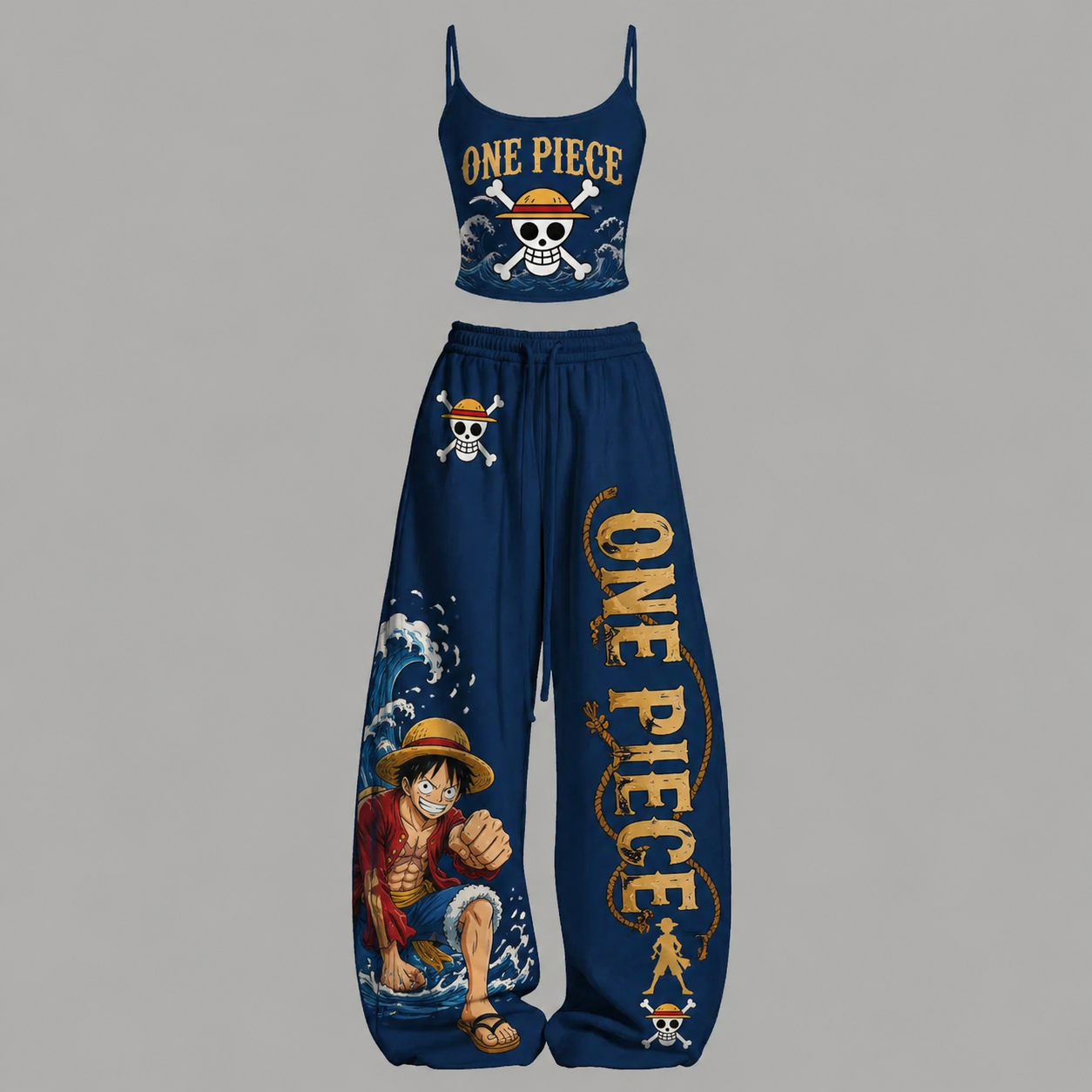 One Piece Top & Elasticated Trousers Two-Piece Set