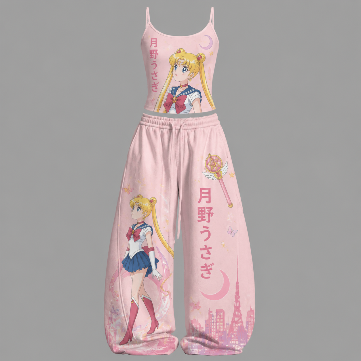 Sailor Moon Top & Elasticated Trousers Two-Piece Set